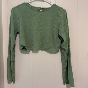 L.A. Hearts Green Lace-Up Crop Top